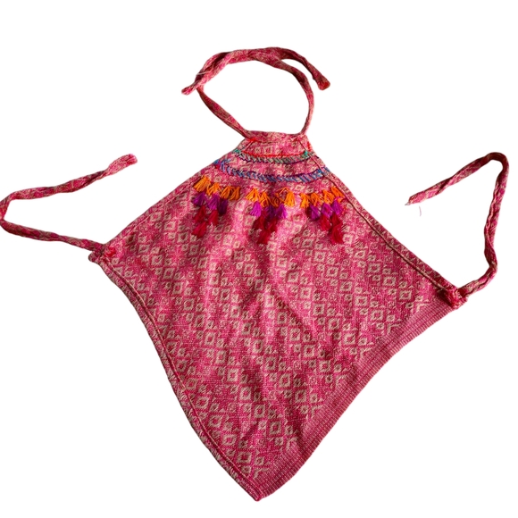 Rubylishious women's red knitted backless crop topMedium20 ½ inches long21 ½ - Picture 2 of 5